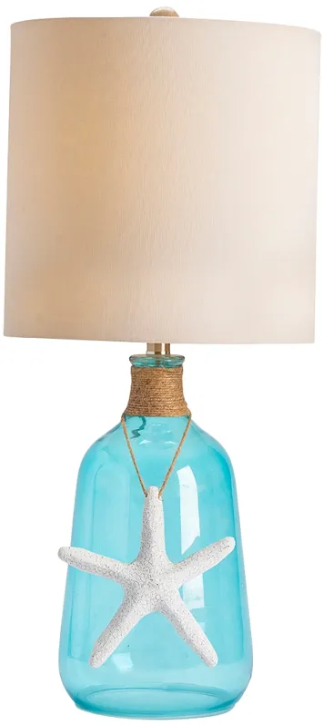 Crestview Collection Ocean Breeze Coastal Blue Glass Table Lamp