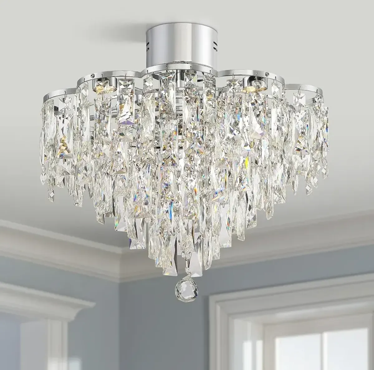 Villette 19 3/4" Wide Chrome Flushmount LED Ceiling Light