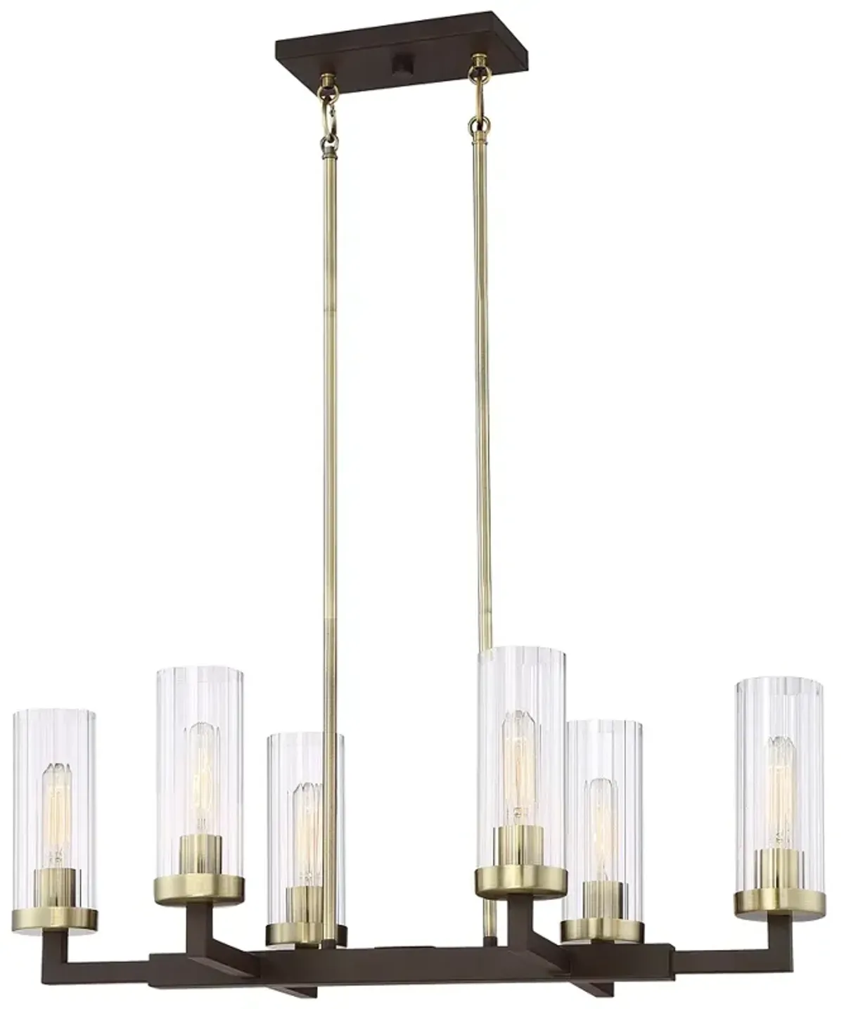 Ainsley Court 30 1/4"W Bronze and Brass 6-Light Chandelier
