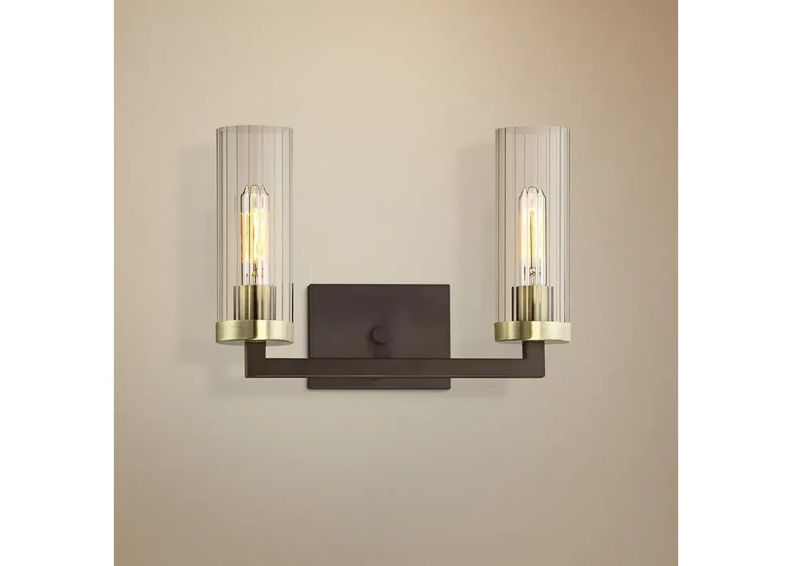 Minka Ainsley Court 15" Wide Kingston Bronze 2-Light Wall Sconce