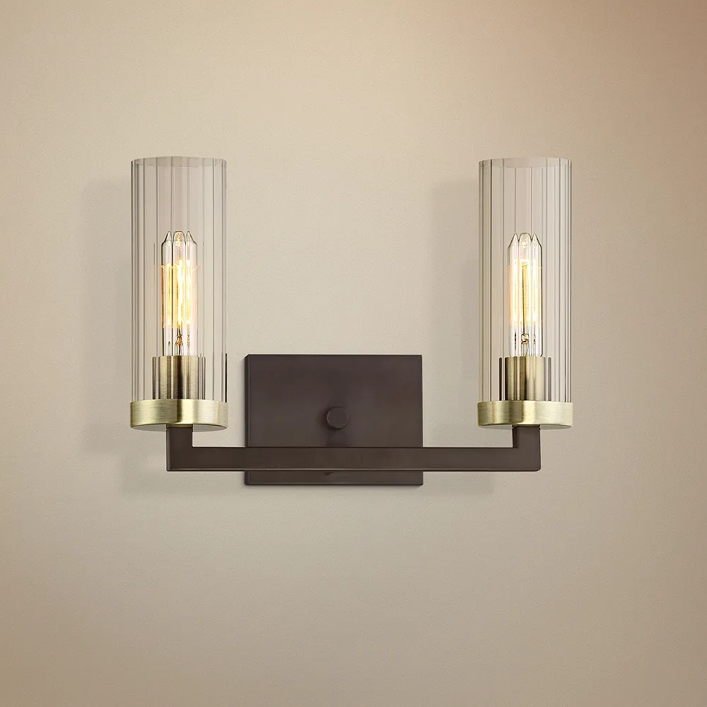 Ainsley Court 10" High Kingston Bronze 2-Light Wall Sconce