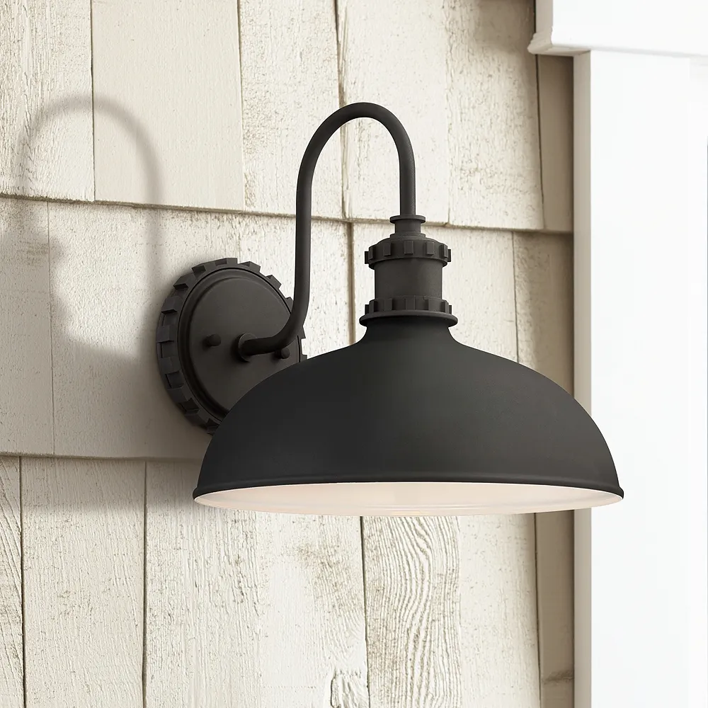 Escudilla 11 3/4" High Black Outdoor Wall Light