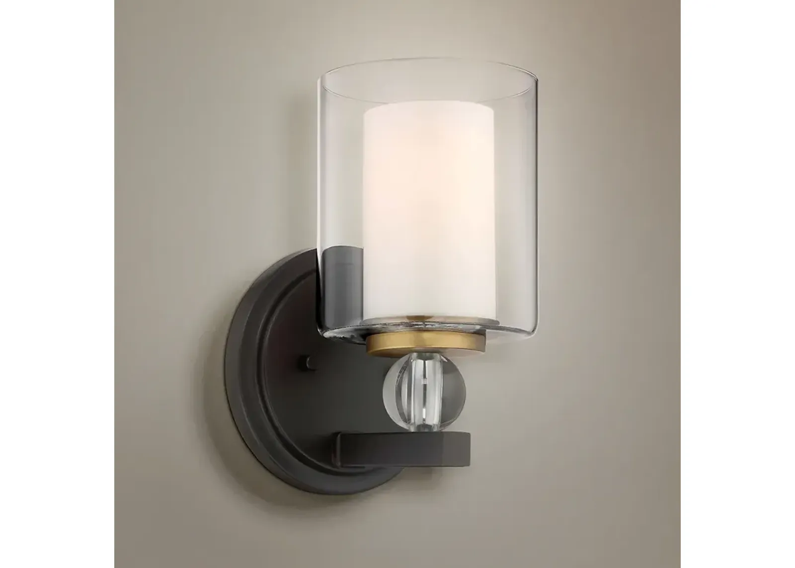 Studio 5 9 1/2" High Bronze and Natural Brush Wall Sconce