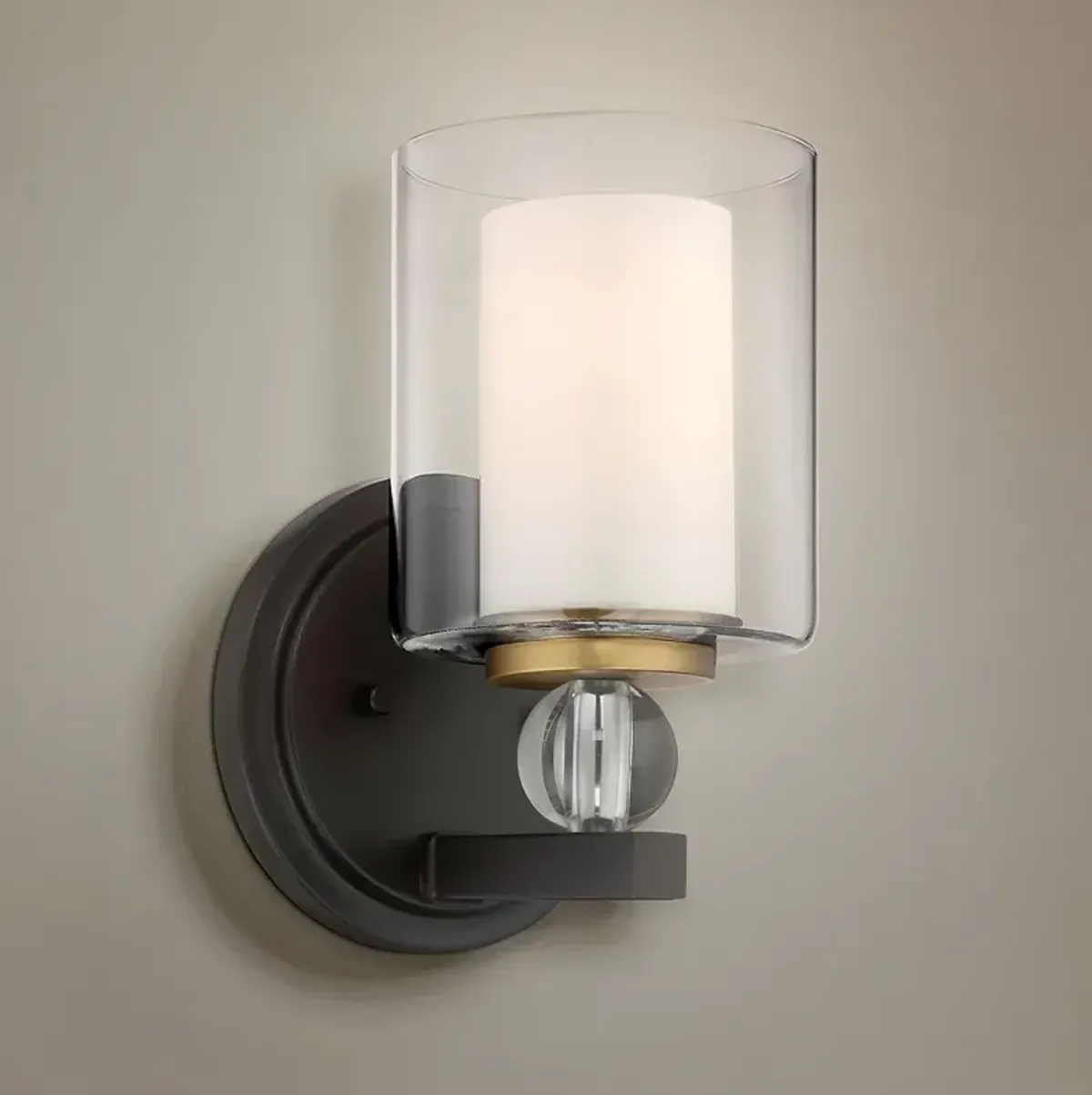 Studio 5 9 1/2" High Bronze and Natural Brush Wall Sconce