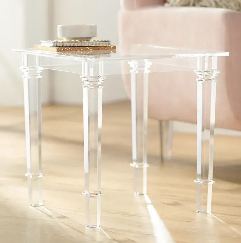 Tustin 21 1/2" Square Clear Lucite Acrylic End Table