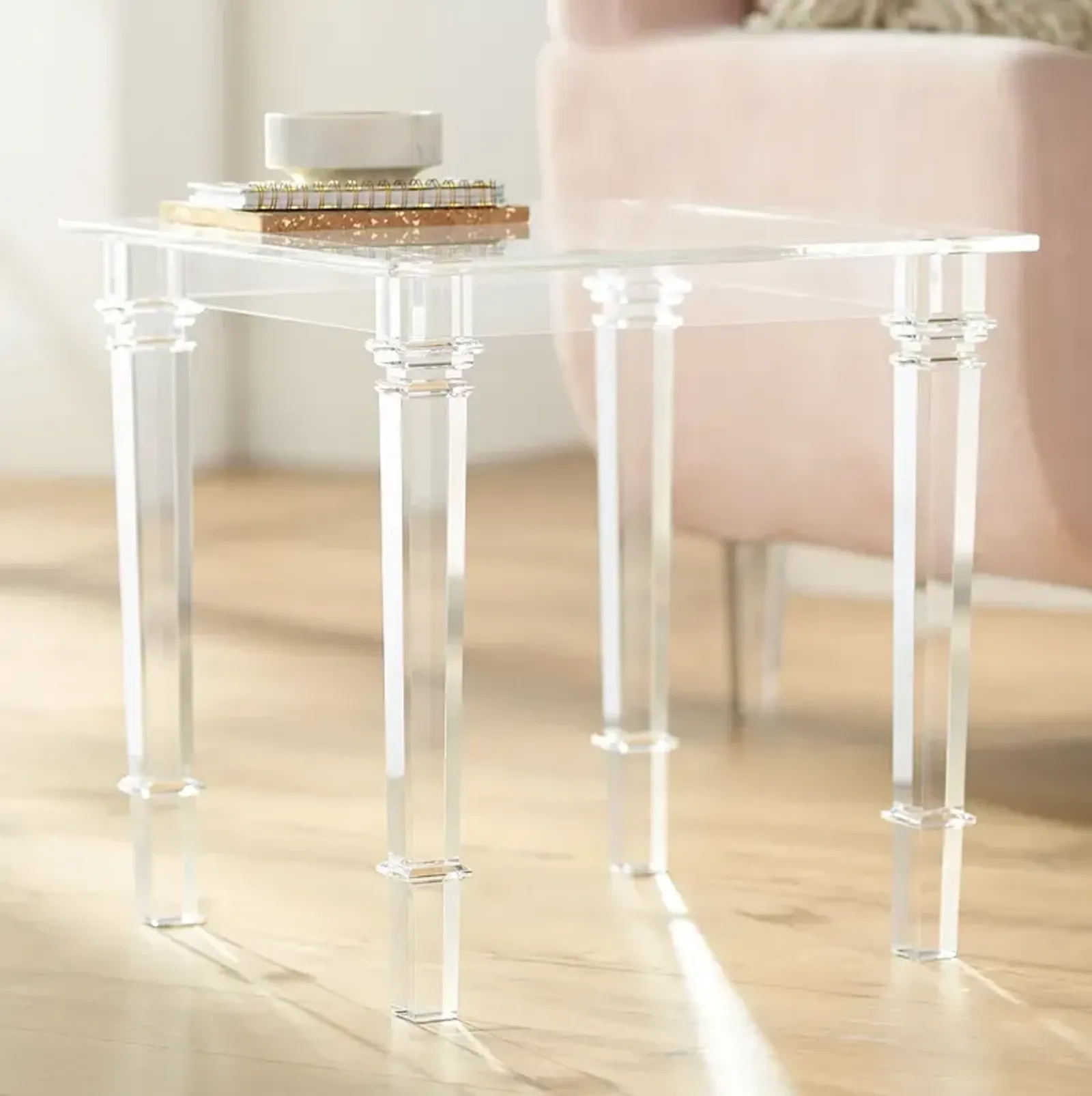 Tustin 21 1/2" Square Clear Lucite Acrylic End Table