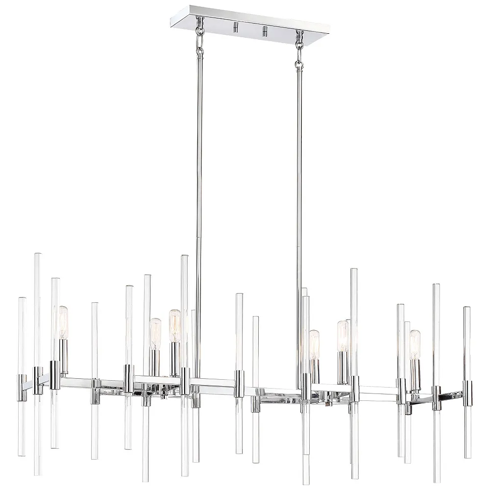 Pillar 38 1/4" Wide Chrome 6-Light Island Chandelier