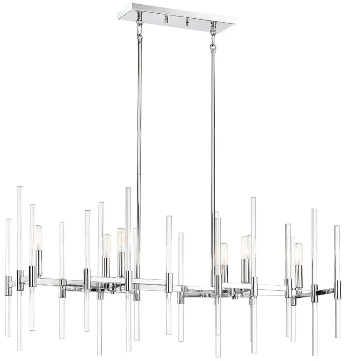 Pillar 38 1/4" Wide Chrome 6-Light Island Chandelier