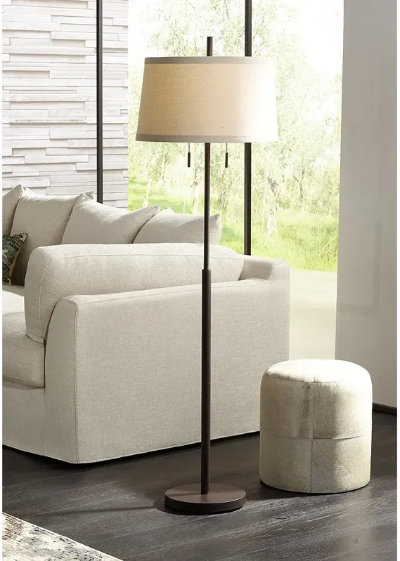 Possini Euro Nayla 62 1/2" High Bronze Steel Modern Floor Lamp