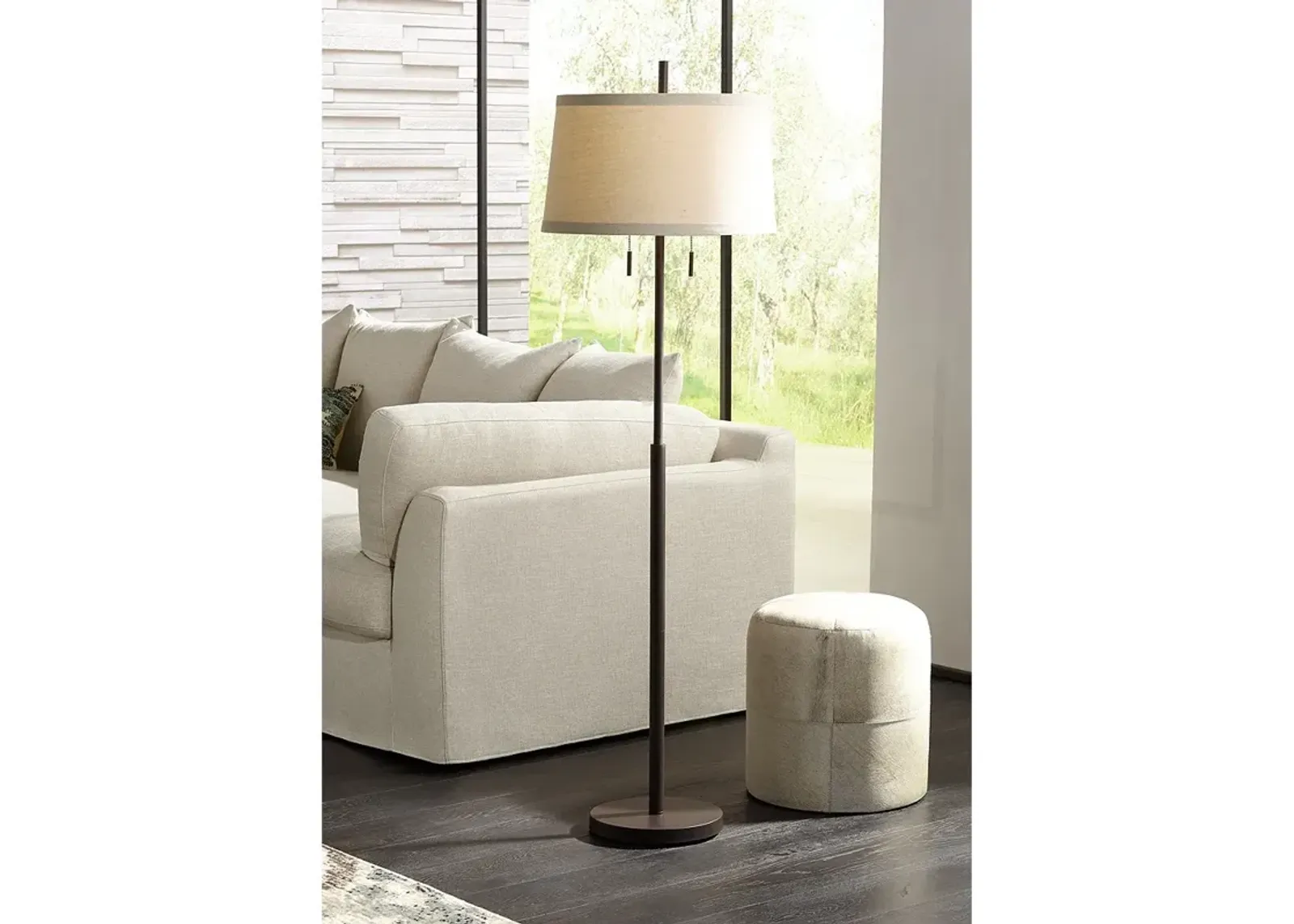 Possini Euro Nayla 62 1/2" High Bronze Steel Modern Floor Lamp