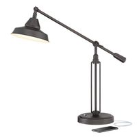Turnbuckle Industrial Bronze Finish Adjustable Arm LED and USB Desk Lamp