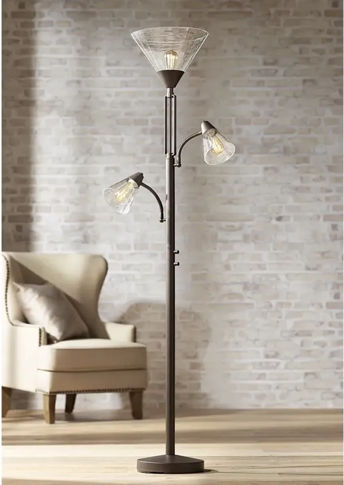 Franklin Iron Works Warwick 71 1/2" Torchiere Floor Lamp