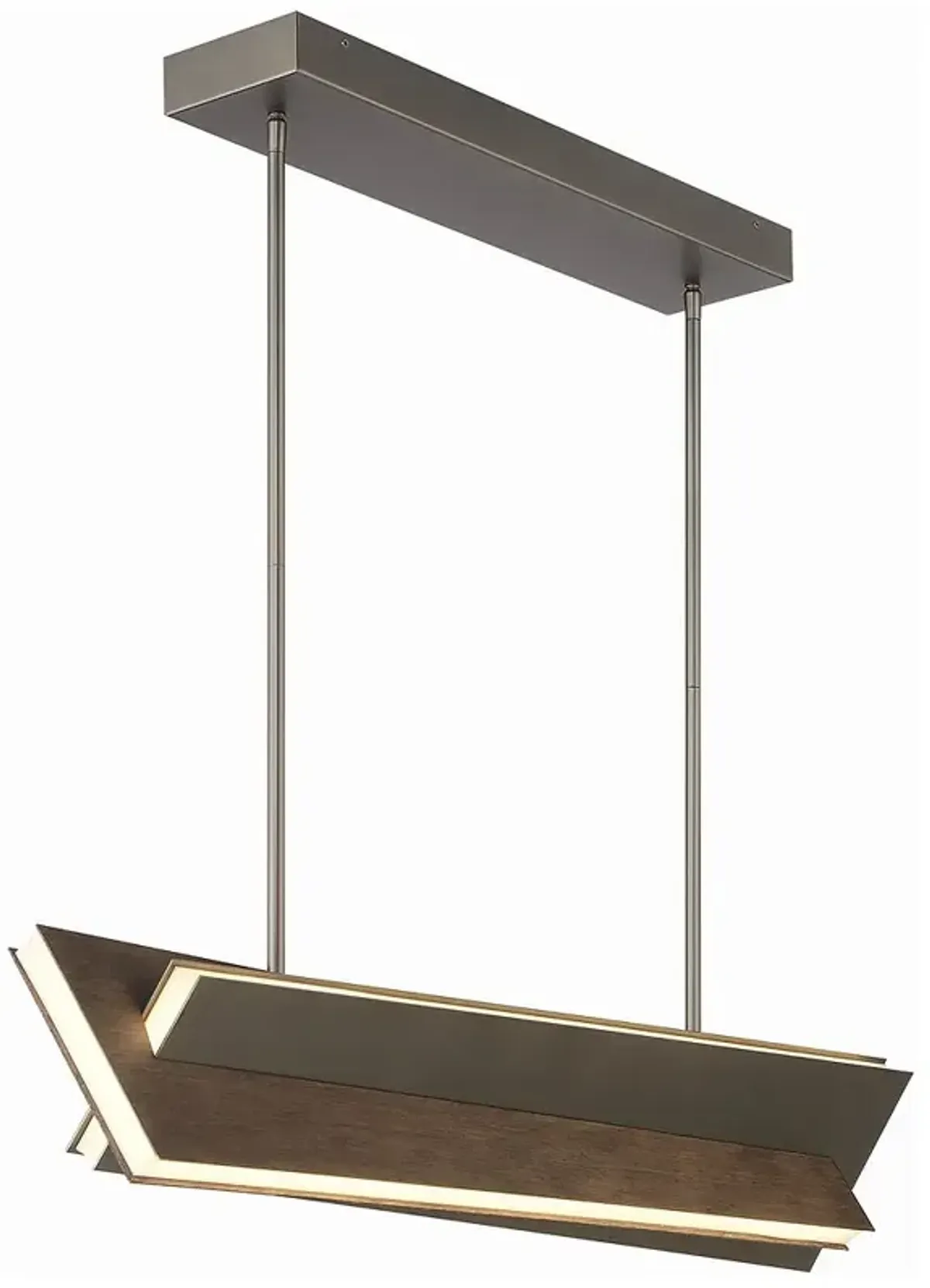 George Kovacs Intersezioni LED 1-Light Iron and Walnut Island Chandelier