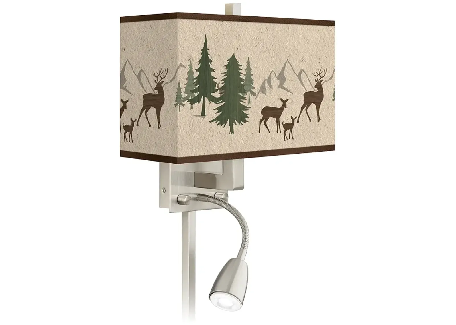 Deer Lodge Giclee Glow LED Reading Light Plug-In Sconce