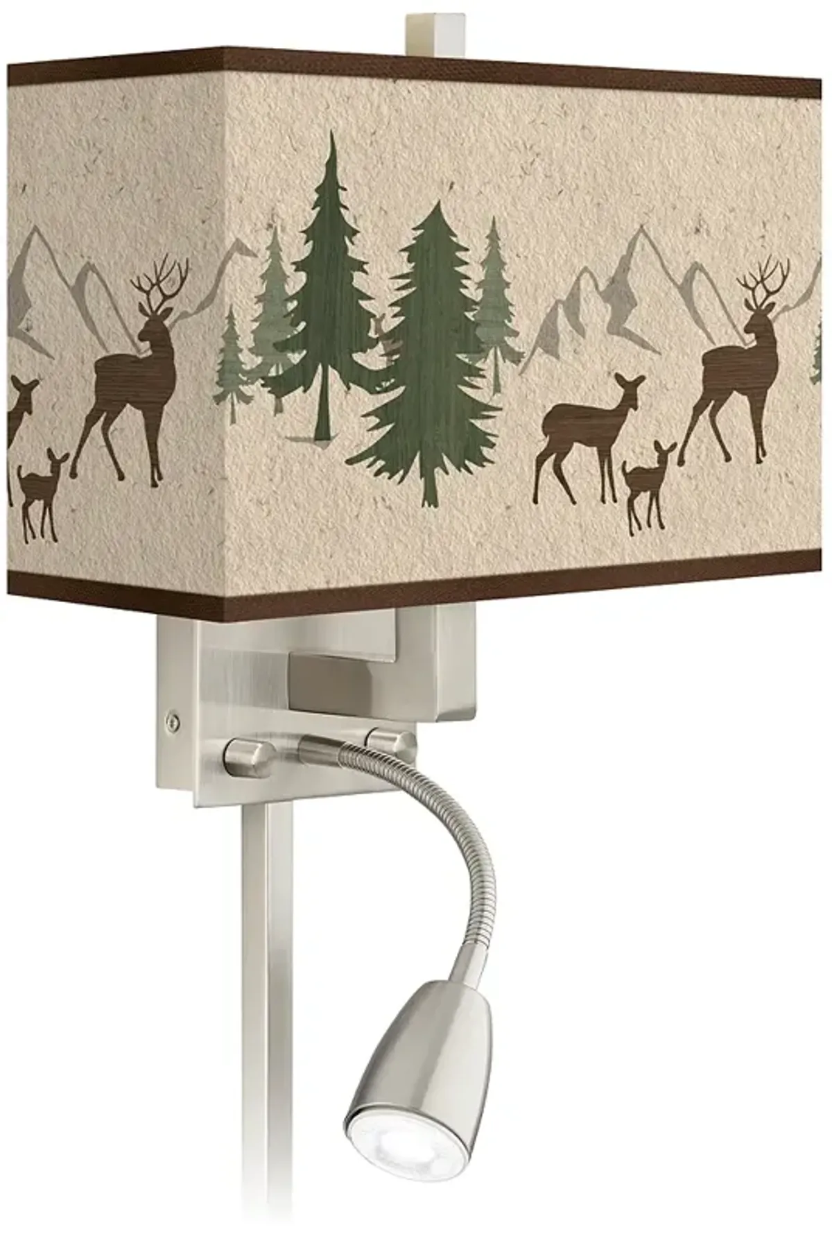 Deer Lodge Giclee Glow LED Reading Light Plug-In Sconce