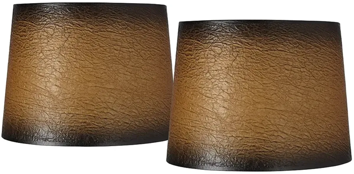 Springcrest Distressed Faux Paper Lamp Shades 13x15x11 (Spider) Set of 2