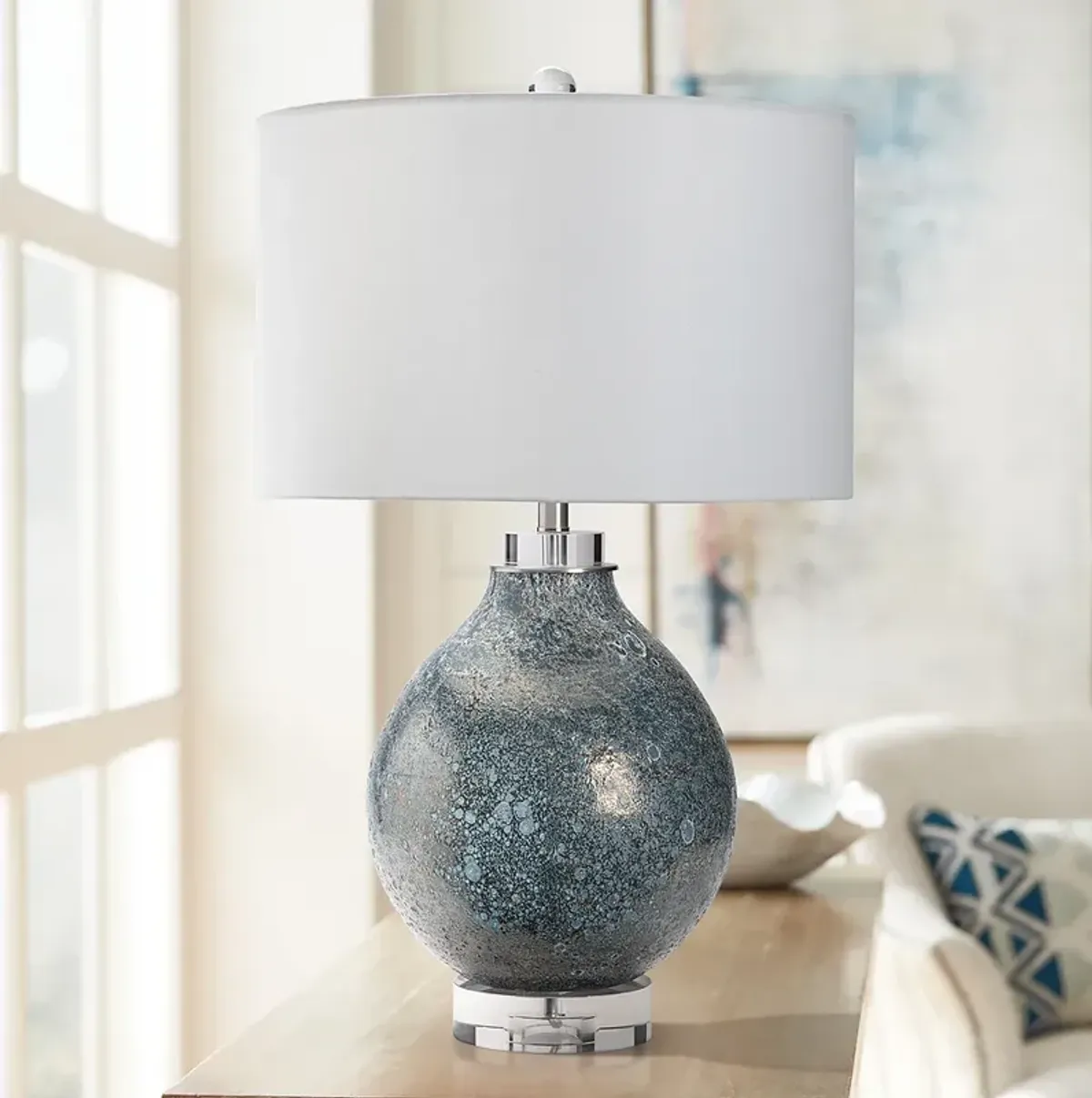 Crestview Collection Dalton 31" High Blue and Gray Glass Table Lamp