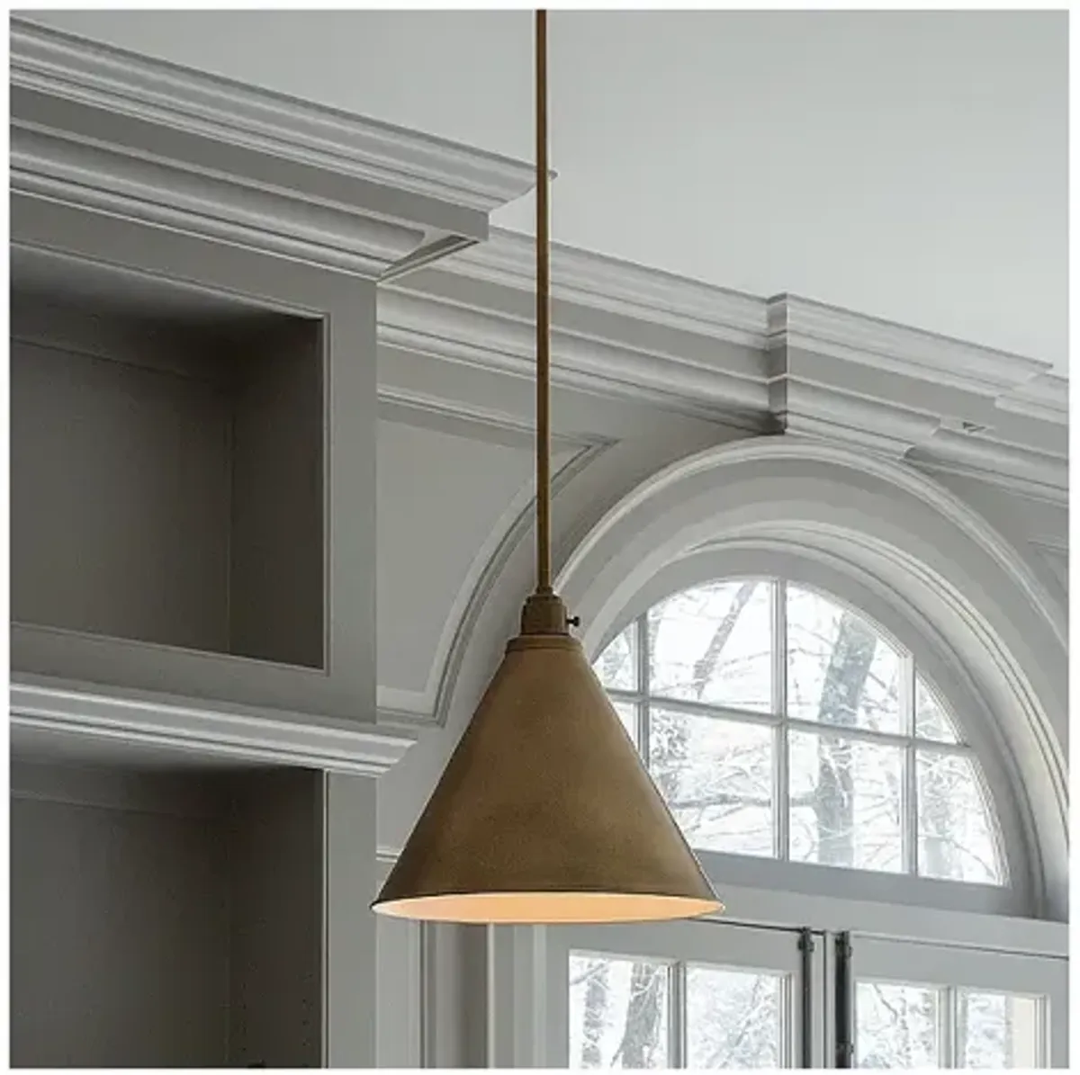Hinkley Arti 15" Wide Heritage Brass Cone Pendant Light