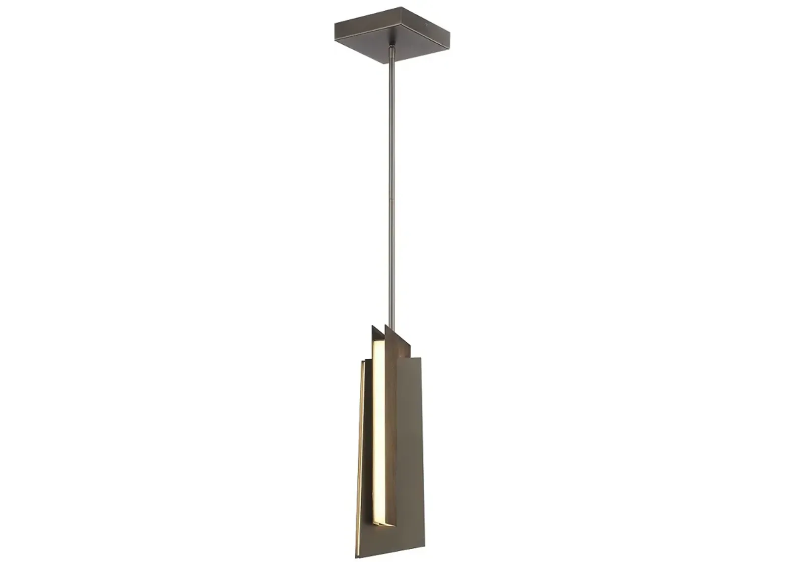 George Kovacs Intersezioni LED 1-Light Iron and Walnut Mini-Pendant