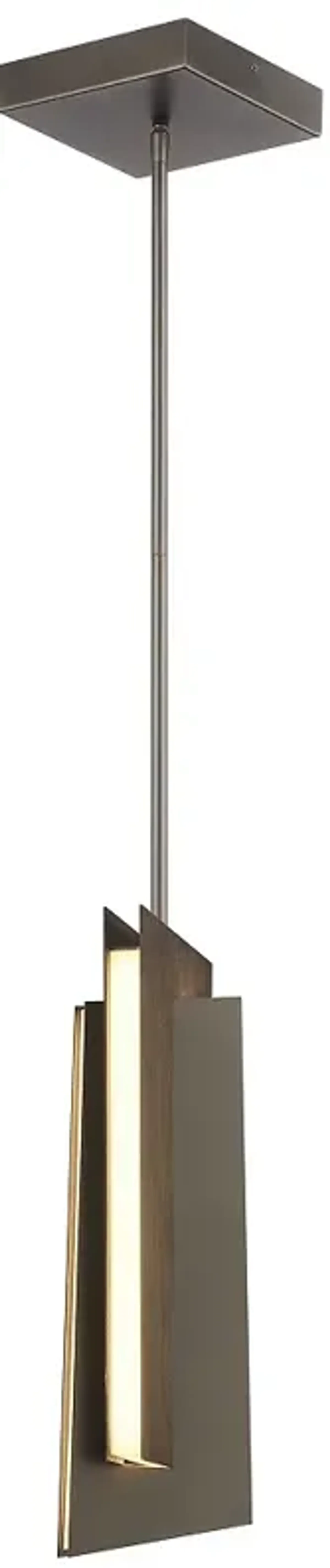 George Kovacs Intersezioni LED 1-Light Iron and Walnut Mini-Pendant