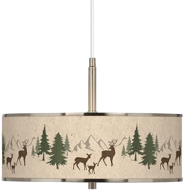 Deer Lodge Giclee Glow 16" Wide Pendant Light