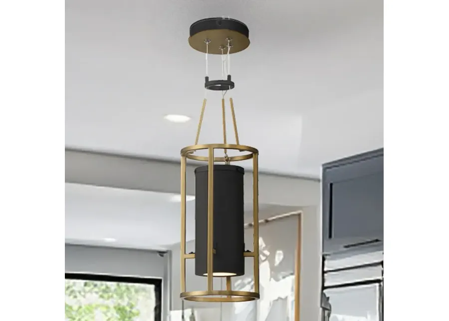 Minka-Lavery Levitation LED 1-Light Sand Black and Soft Brass Mini-Pendant