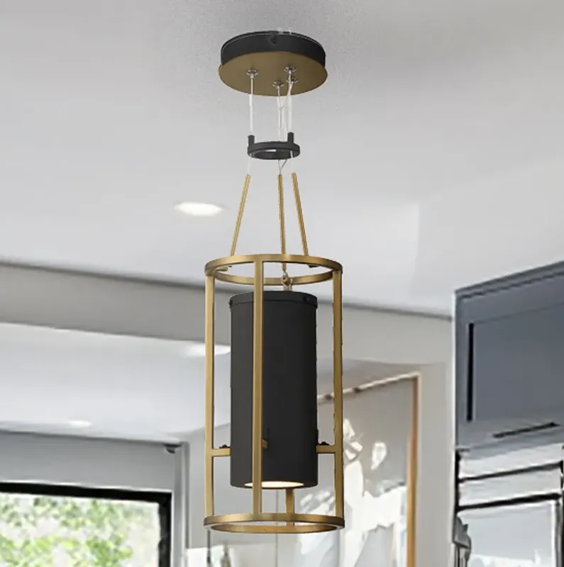 Minka-Lavery Levitation LED 1-Light Sand Black and Soft Brass Mini-Pendant