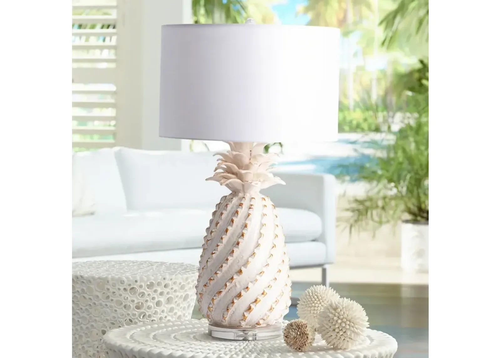 Crestview Collection Estate 29 3/4" Cream Pineapple Ceramic Table Lamp