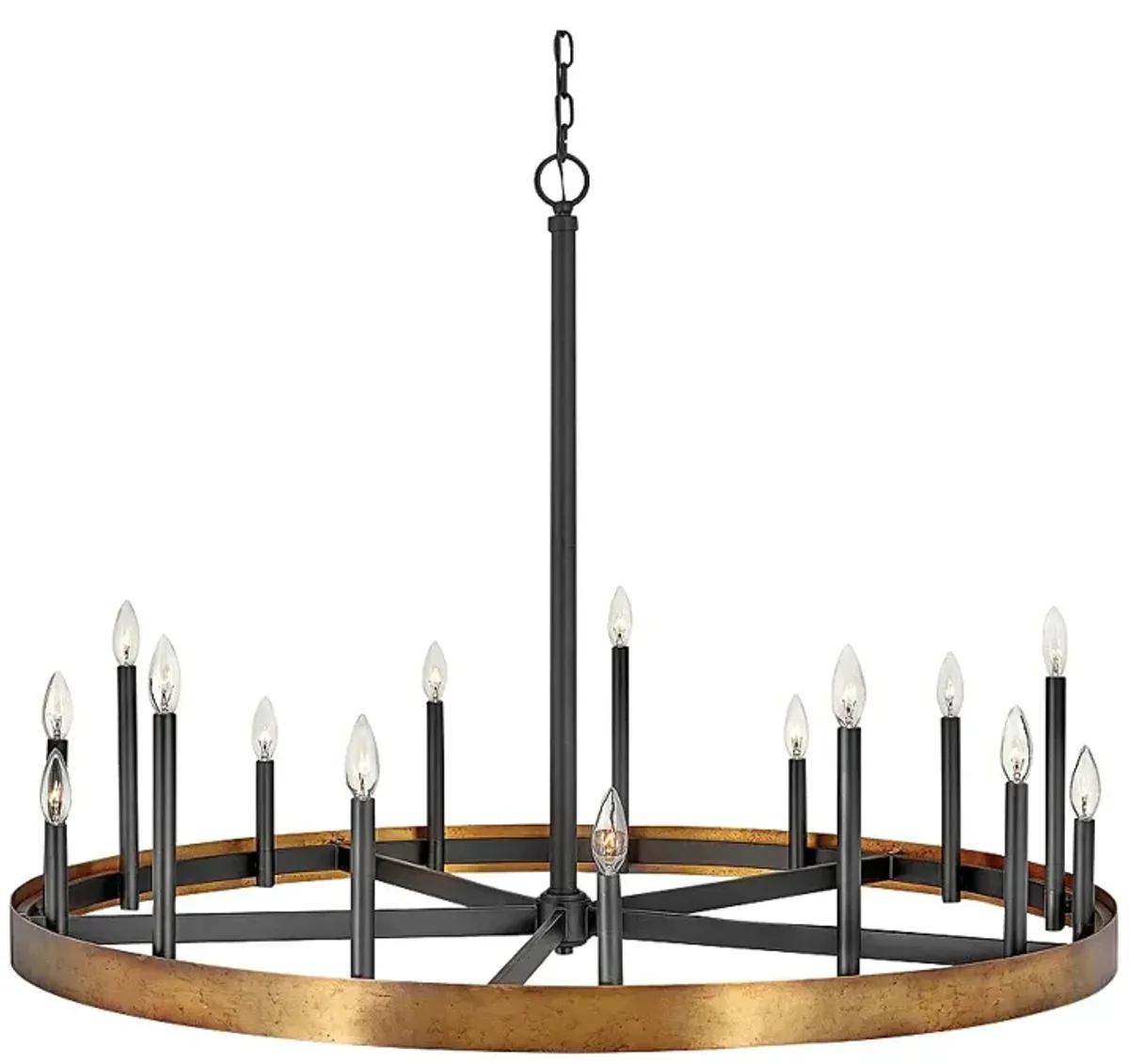 Hinkley Wells 45 1/4"W Black and Weathered Brass Chandelier