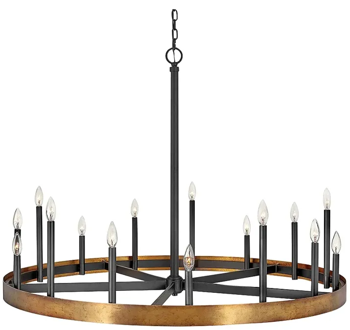 Chandelier Wells-Large Single Tier-Weathered Brass-15