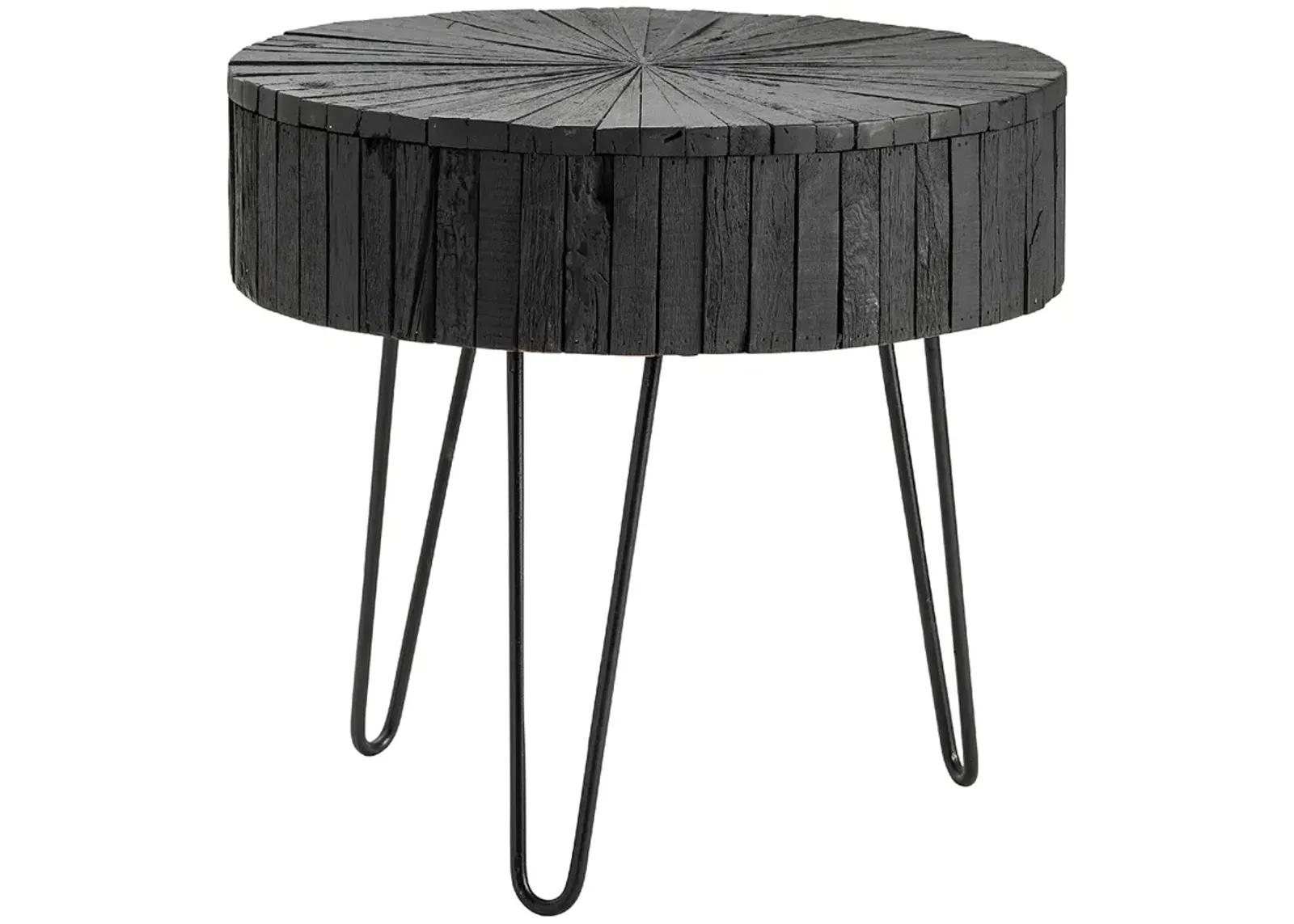 Drummond Black Wooden and Metal End Table