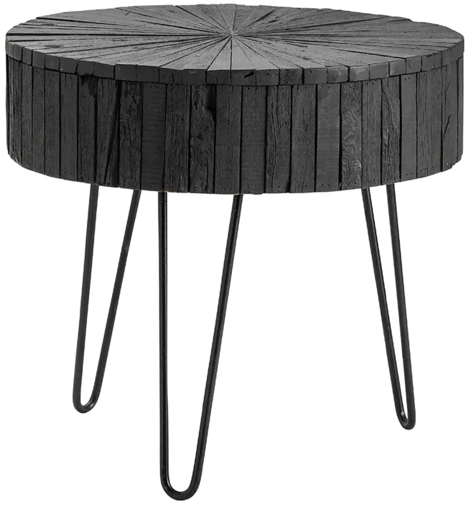 Drummond Black Wooden and Metal End Table