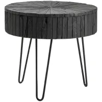Drummond Black Wooden and Metal End Table