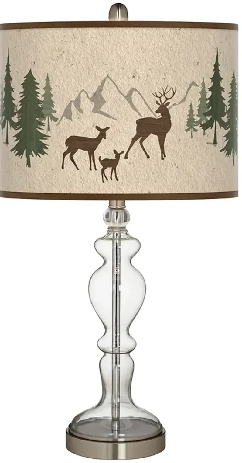 Deer Lodge Giclee Apothecary Clear Glass Table Lamp