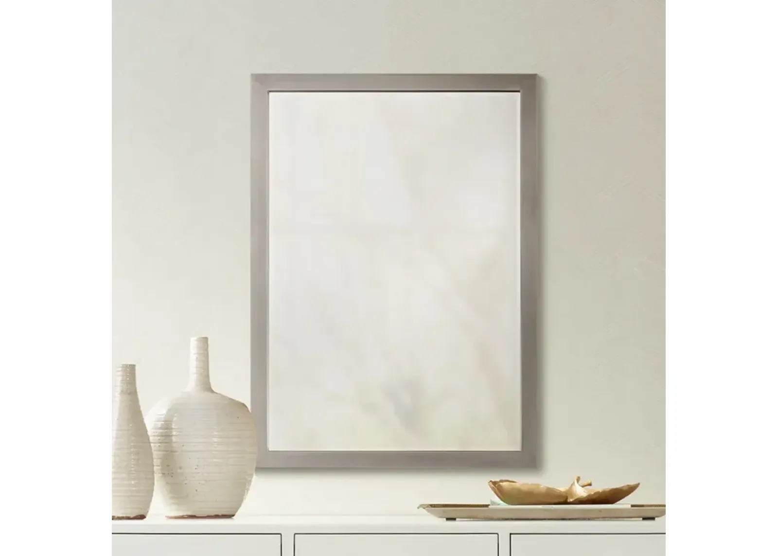 Paradox Brushed Nickel 24" x 33" Wall Mirror