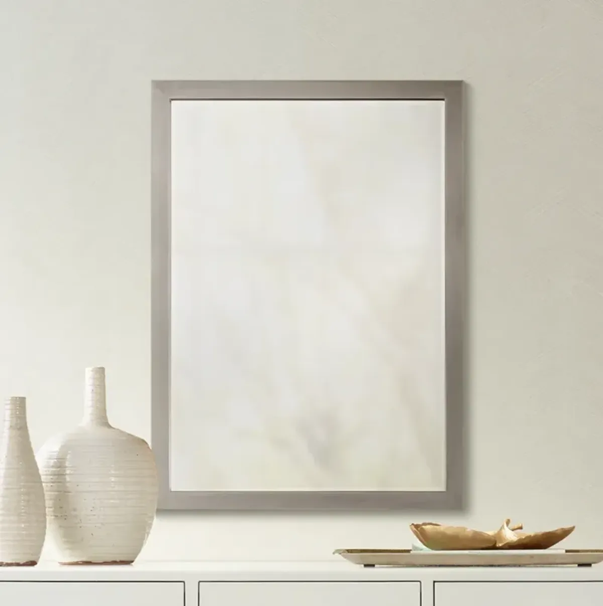 Minka Paradox 24" x 33" Rectangular Brushed Nickel Wall Mirror