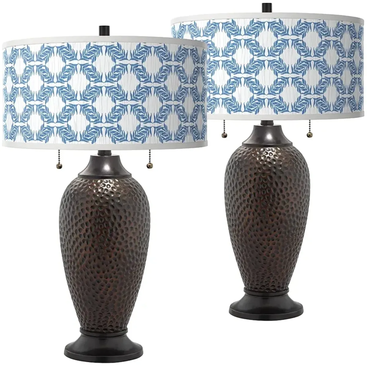 Giclee Glow Zoey 24 1/2" Leaf Symmetry Bronze Table Lamps Set of 2