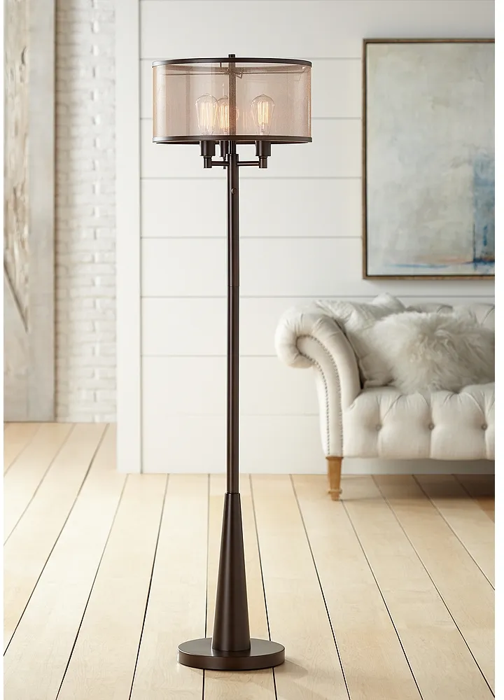 Franklin Iron Works Durango Floor Lamp with Edison Bulbs