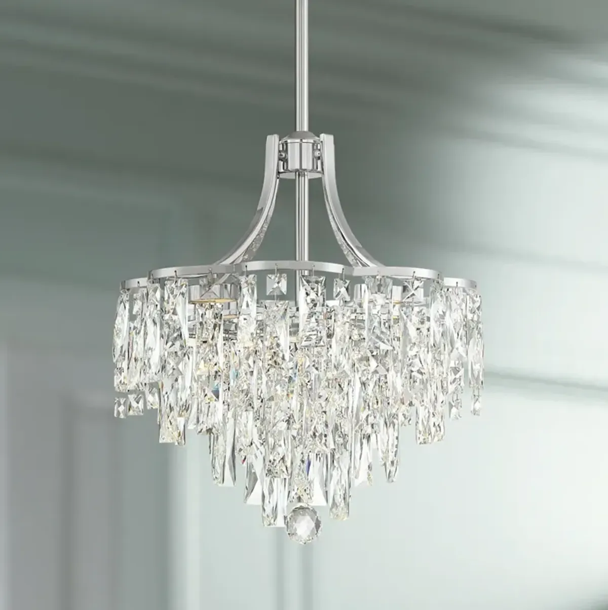 Vienna Full Spectrum Villette 15 3/4" Chrome LED Crystal Pendant Light