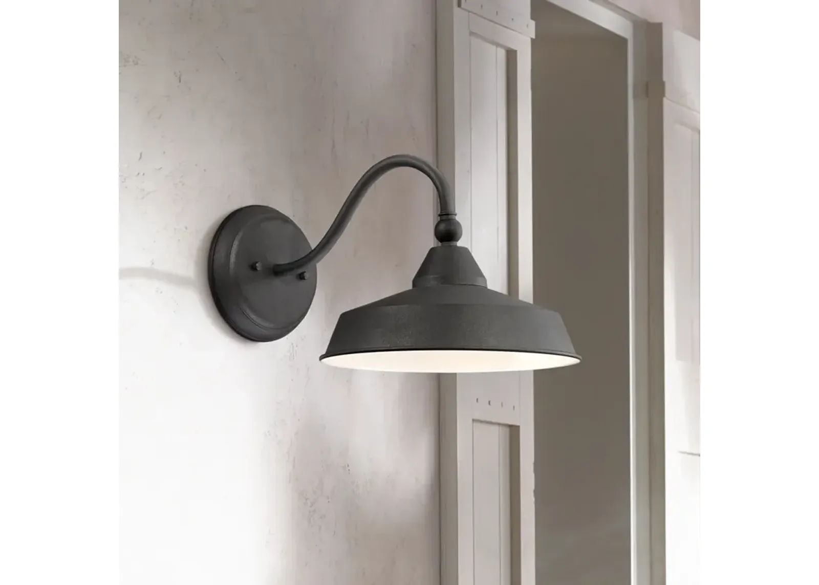 John Timberland Willard LED 8 3/4" Black Barn Outdoor Wall Light