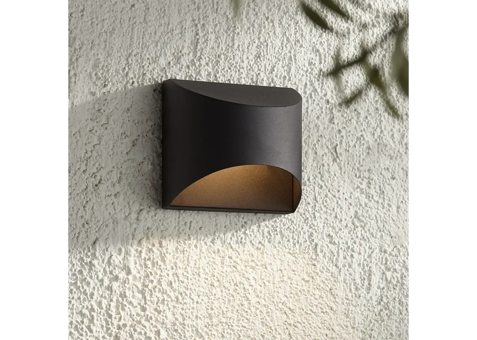 Possini Euro Ratner 5 1/2" High Black Modern LED Outdoor Wall Light