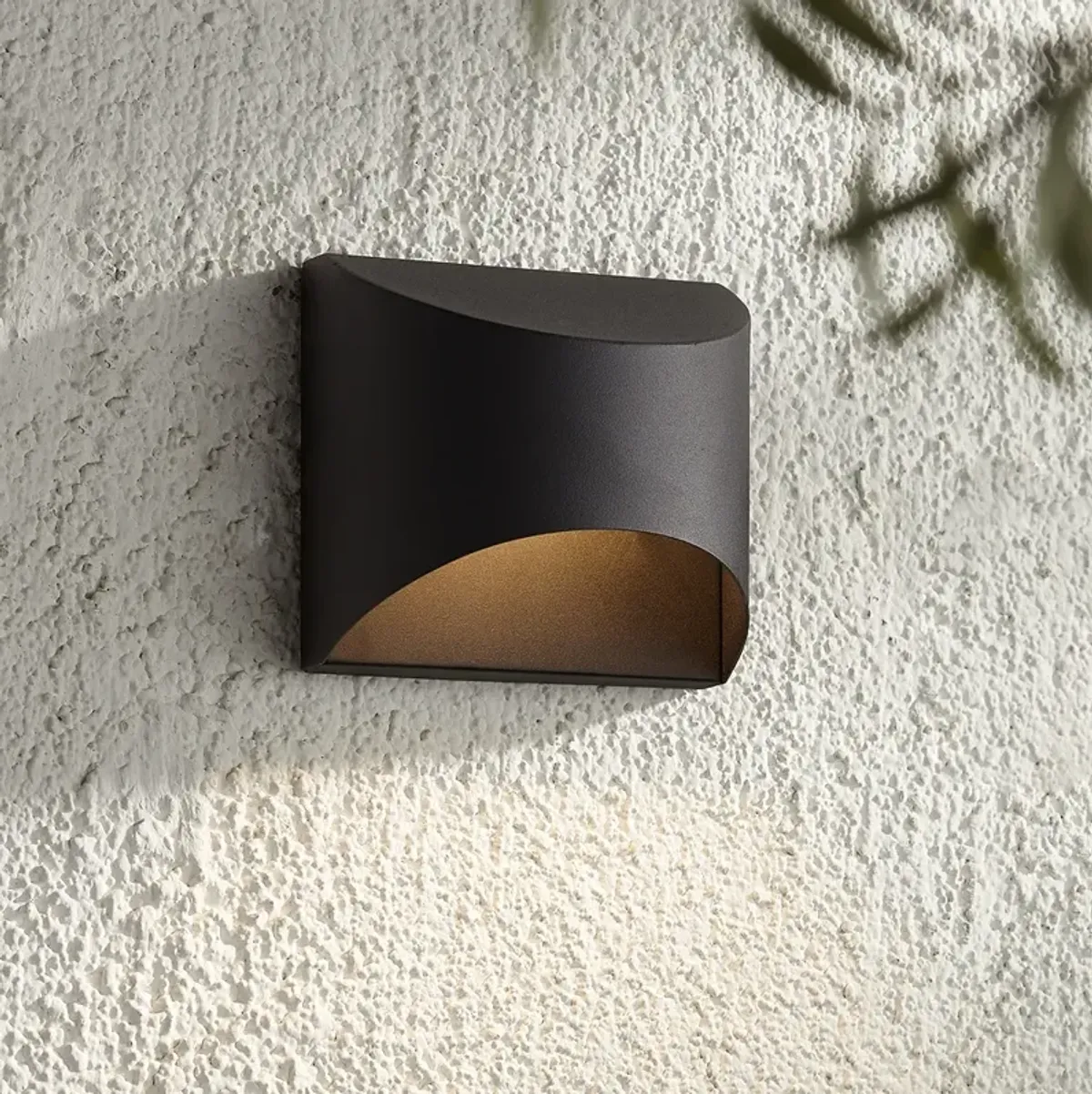 Possini Euro Ratner 5 1/2" High Black Modern LED Outdoor Wall Light