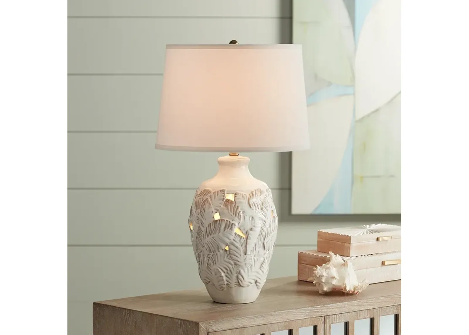 Pacific Coast Lighting 26" Palm Bay Table Lamp with Night Light