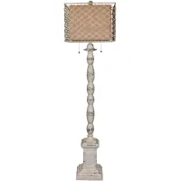 Crestview Collection Holcomb 62" Classic Antique White Floor Lamp