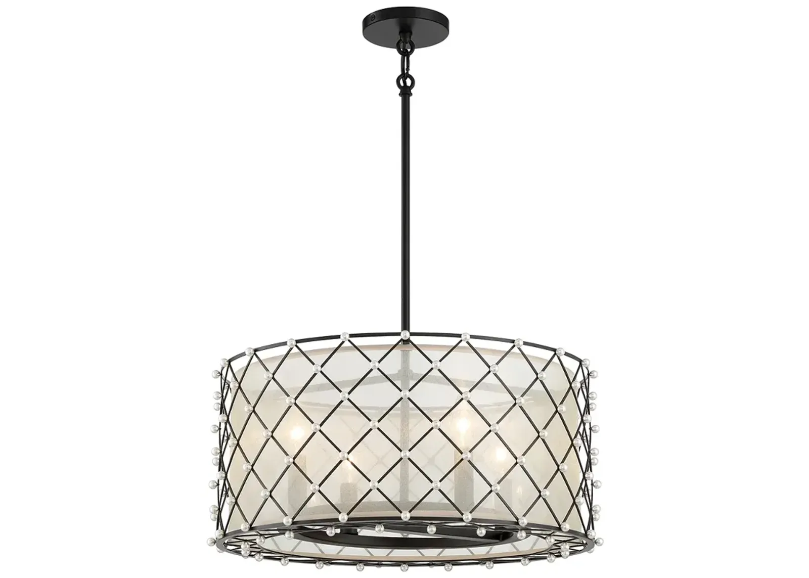 Minka-Lavery  Sheer Elegance 4-Light Coal Convert Pendant