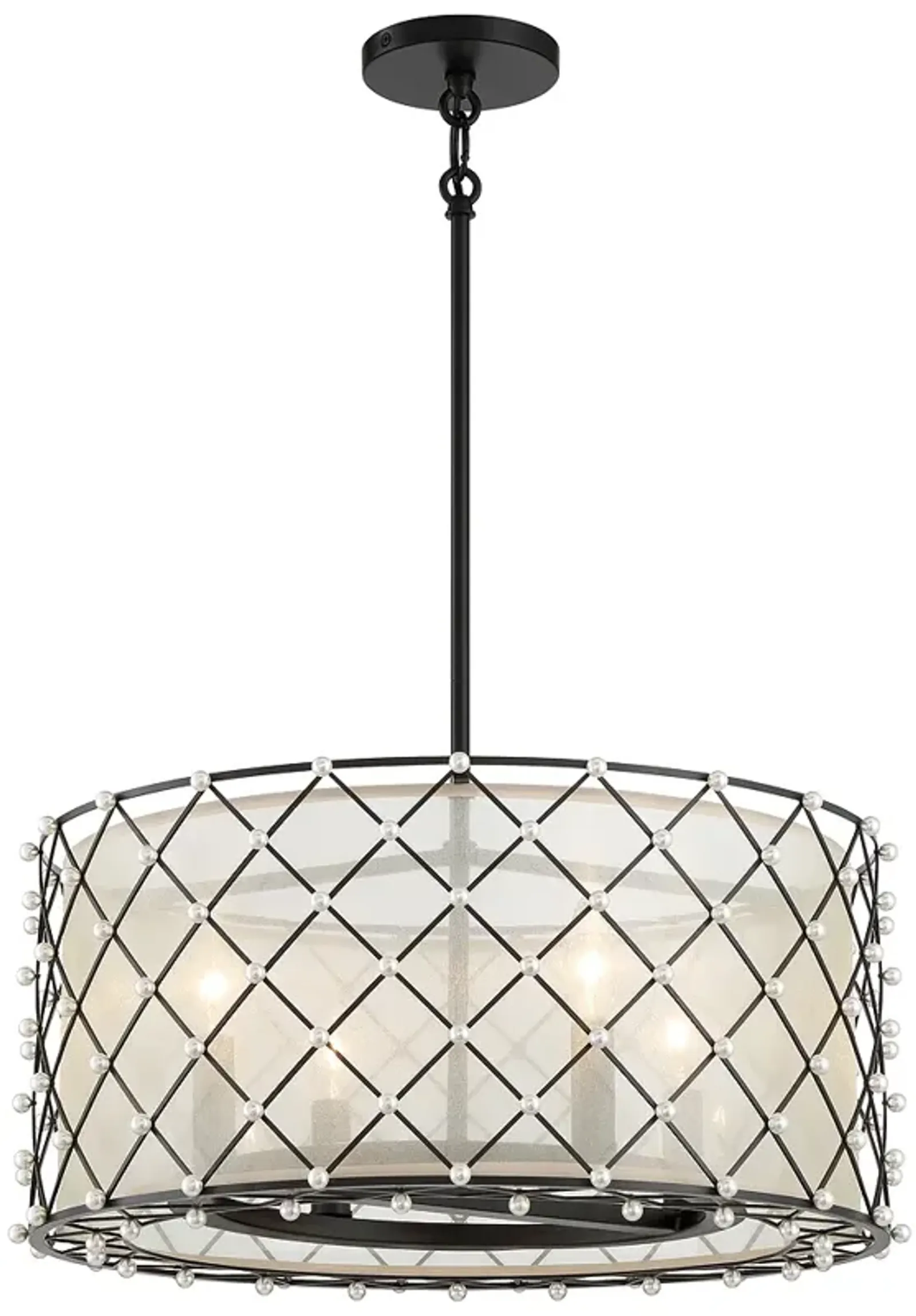 Minka-Lavery  Sheer Elegance 4-Light Coal Convert Pendant