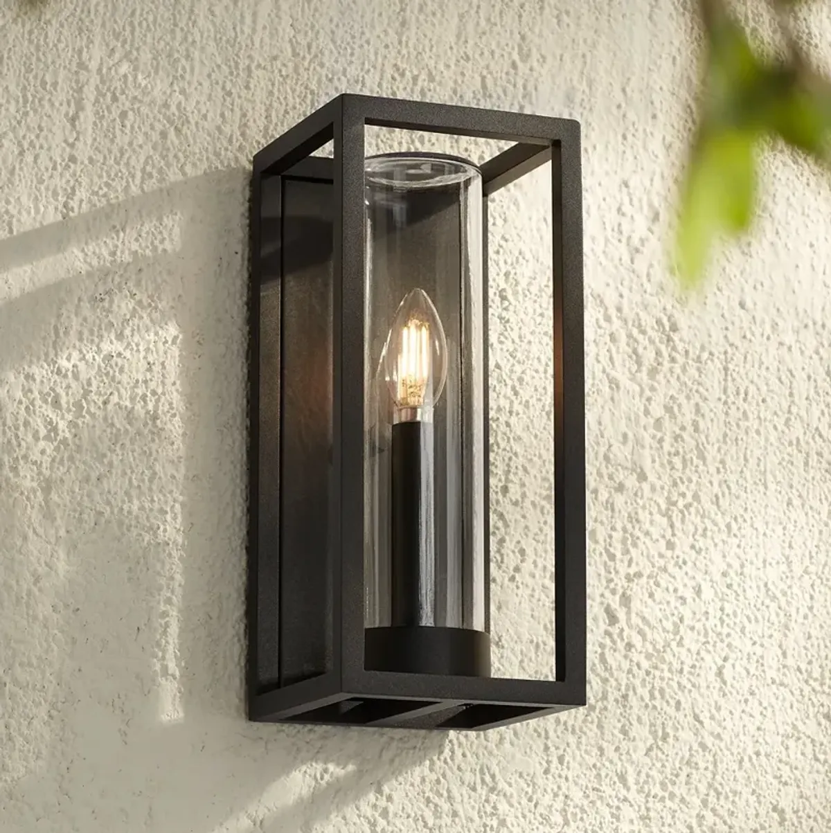 Henry 12 1/2" High Sand Black Outdoor LED Wall Light