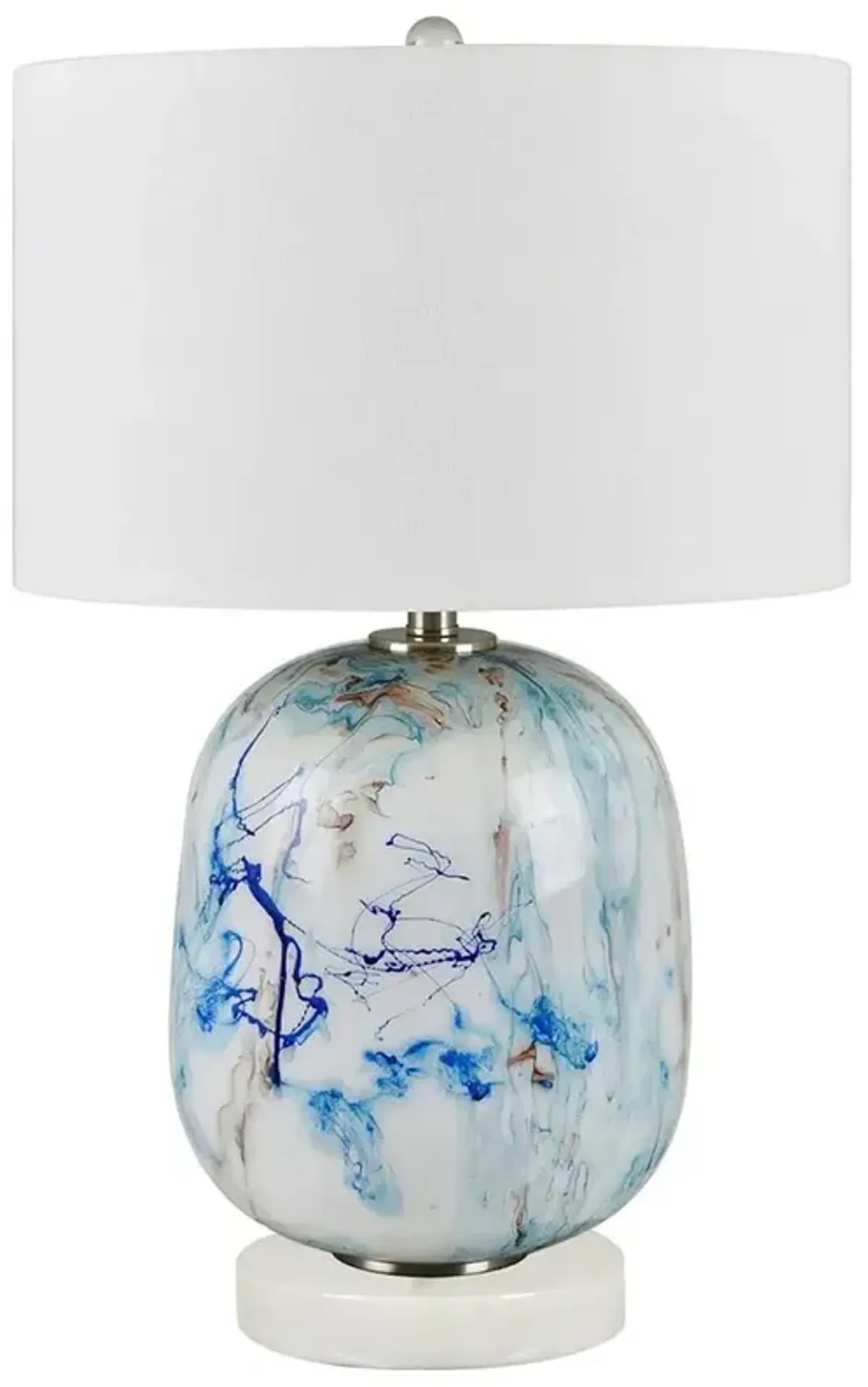 Crestview Collection Channing Blue Dripped Glaze Table Lamp