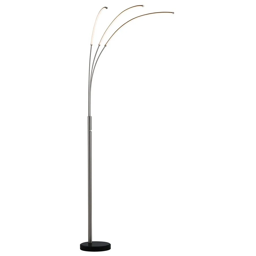 Crestview Collection Rougue Triple Arms LED Metal Floor Lamp