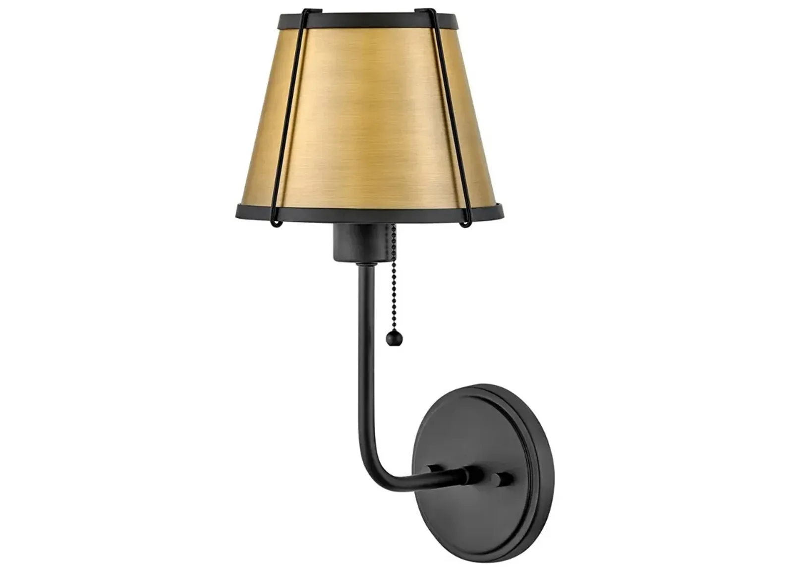 HINKLEY SCONCE CLARKE Single Light Sconce Black with Lacquered Dark Brass